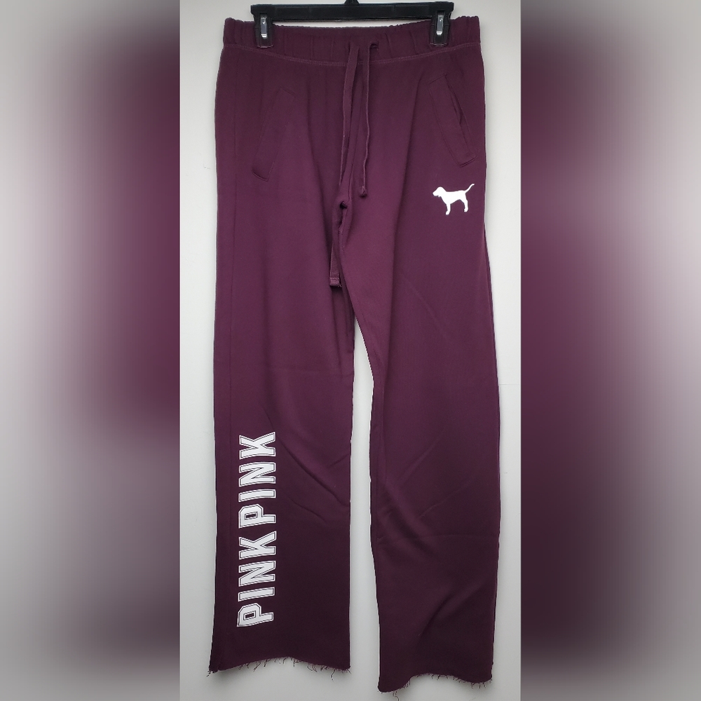 Victoria's Secret Pink Lounge Sweatpants Pants Maroon/White XS
